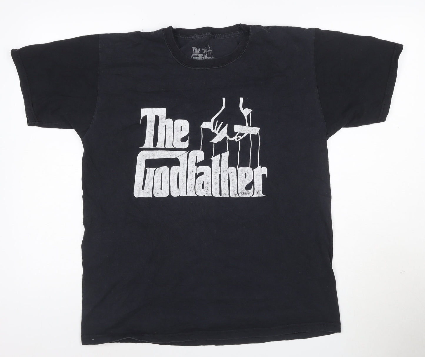 The Godfather Men's Black Cotton Graphic Print T-Shirt Size L