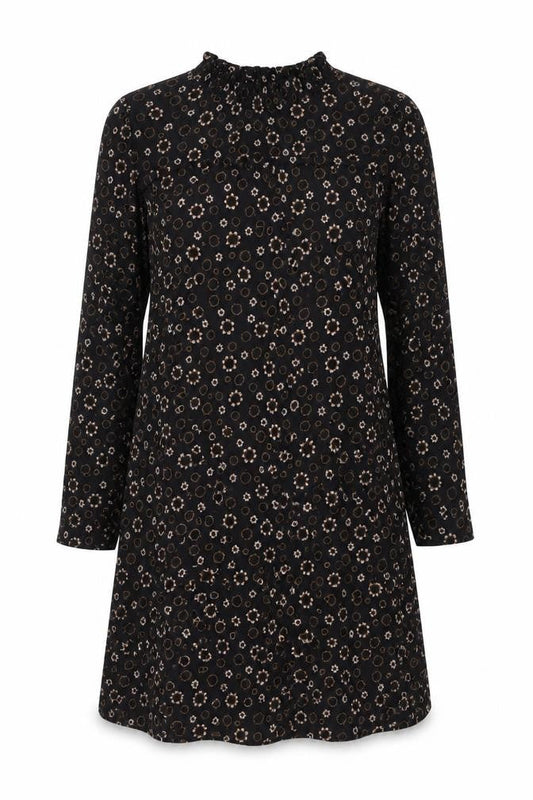Marks and Spencer Women’s Black Floral Shift Dress Size 14 Long Sleeve