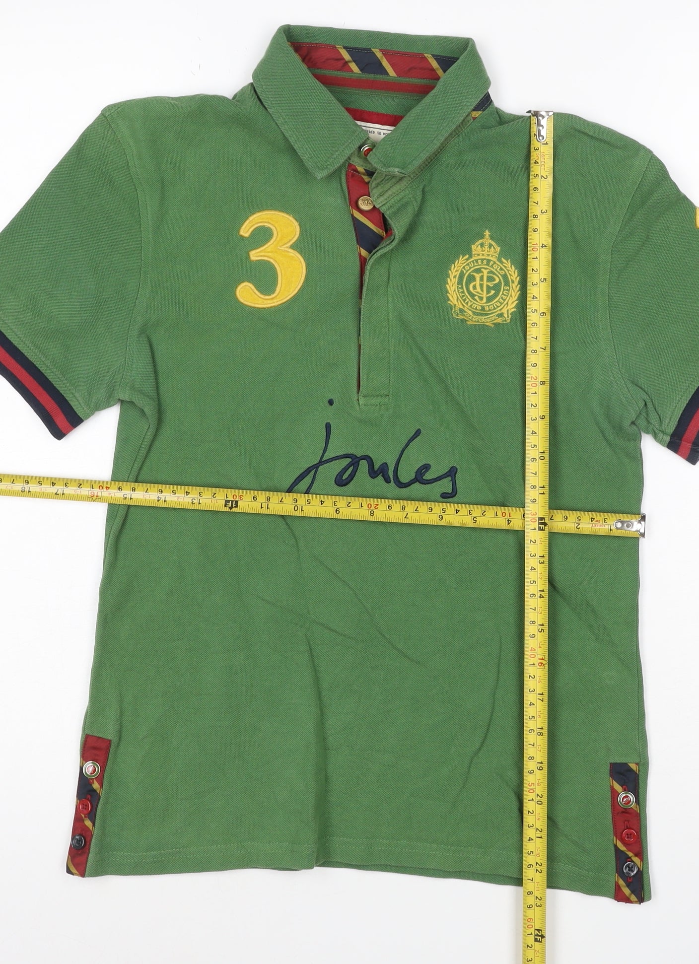 Joules Women's Green Polo Shirt Size 10 Short Sleeve Cotton