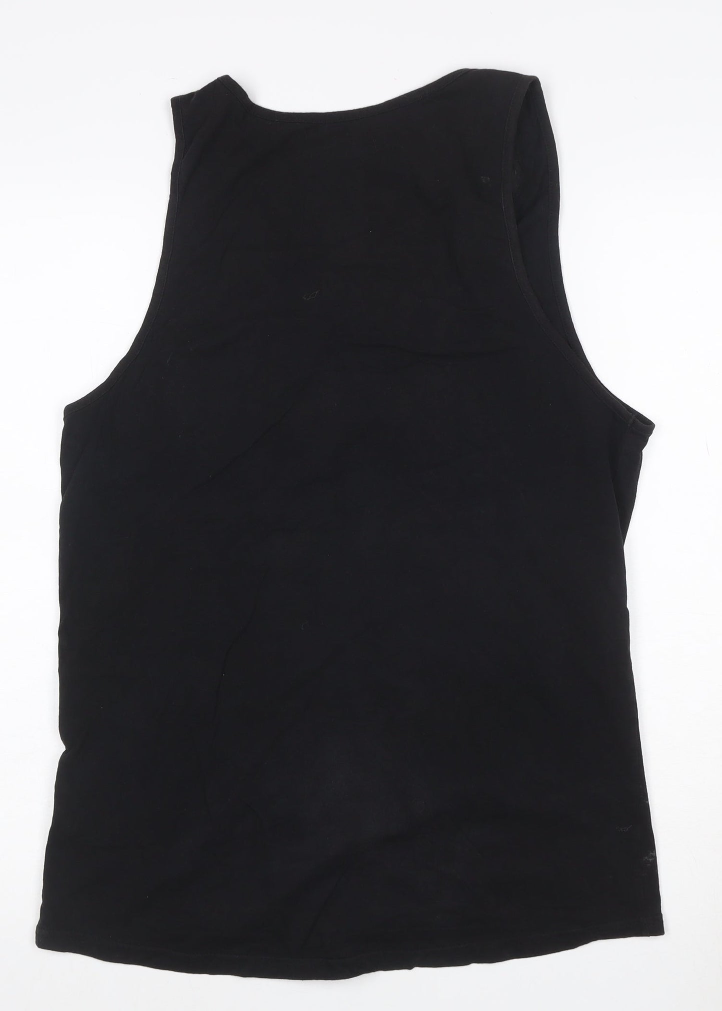 Pull&Bear Men's Black Sleeveless Graphic T-Shirt Size S 100% Cotton