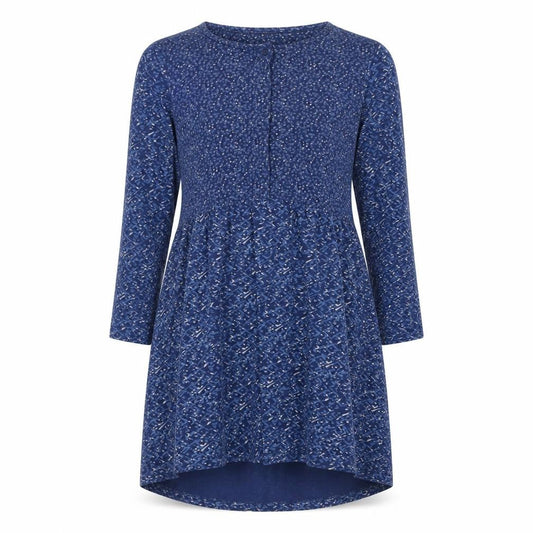 Fat Face Women Blue Long Sleeve Hi-Low Cotton Blend Casual Dress UK 10