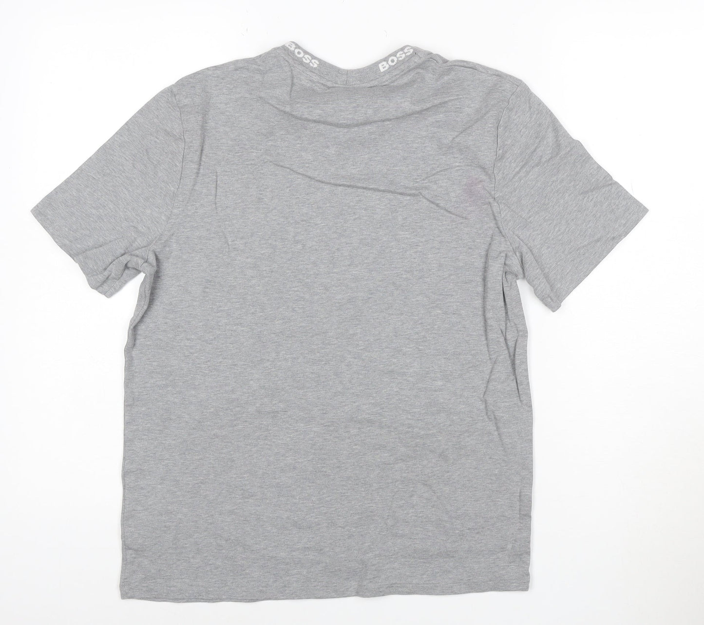 BOSS Men's Grey Regular Fit Short Sleeve Cotton T-Shirt M