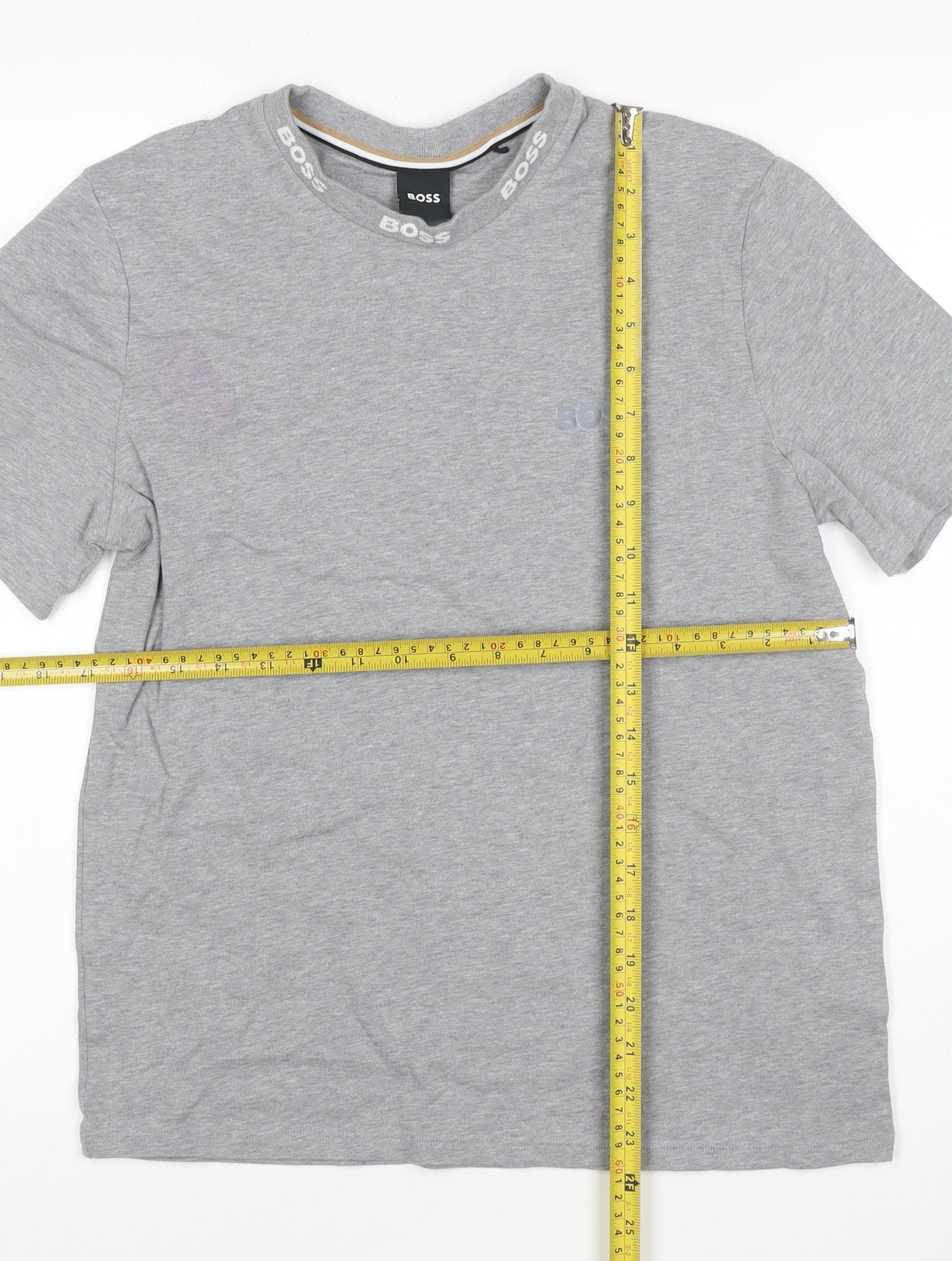 BOSS Men's Grey Regular Fit Short Sleeve Cotton T-Shirt M