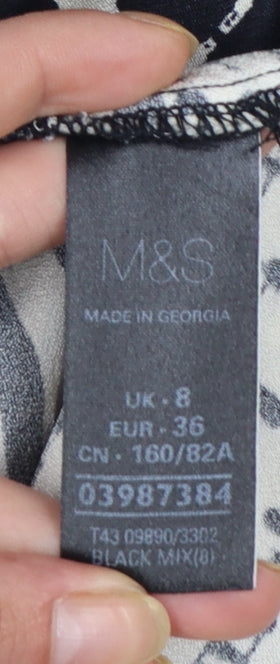 Marks and Spencer Women's Black Shift Dress Size 8