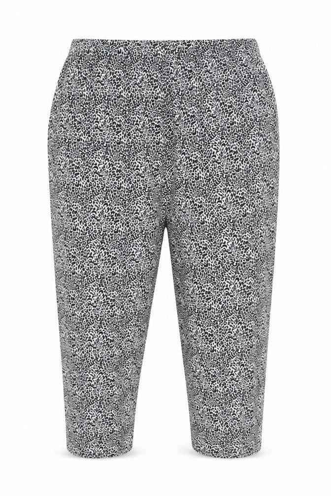 Marks & Spencer Womens Black Animal Print Cropped Trousers Size 24