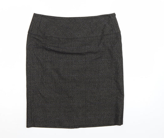 MNG Suit Women's Grey Check Pencil Skirt Size 12 Workwear