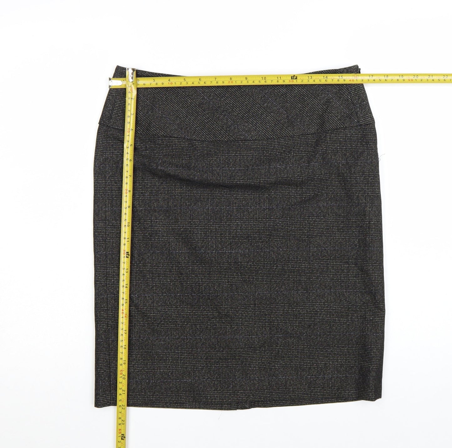 MNG Suit Women's Grey Check Pencil Skirt Size 12 Workwear