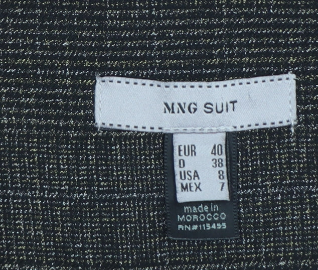 MNG Suit Women's Grey Check Pencil Skirt Size 12 Workwear