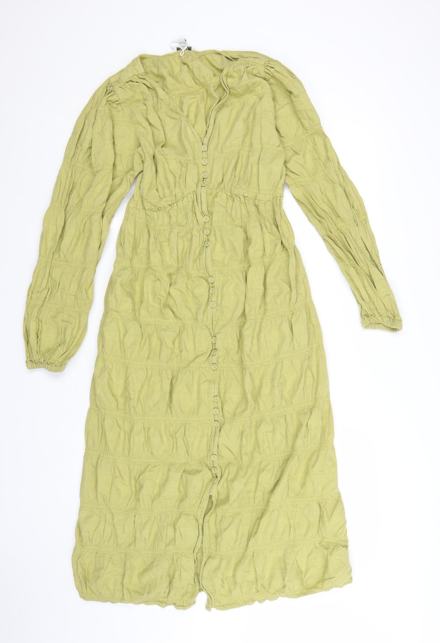 Marks and Spencer Women Green Size 8 A-Line Midi Dress