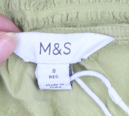 Marks and Spencer Women Green Size 8 A-Line Midi Dress