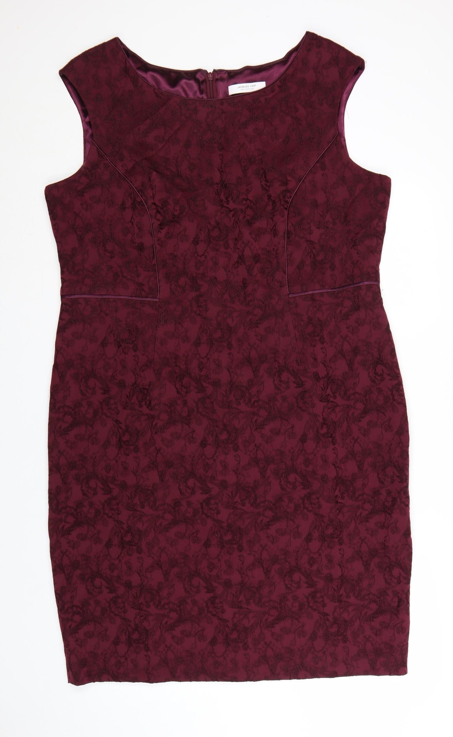 Jacques Vert Women Purple Sheath Knee Length Dress Size 20