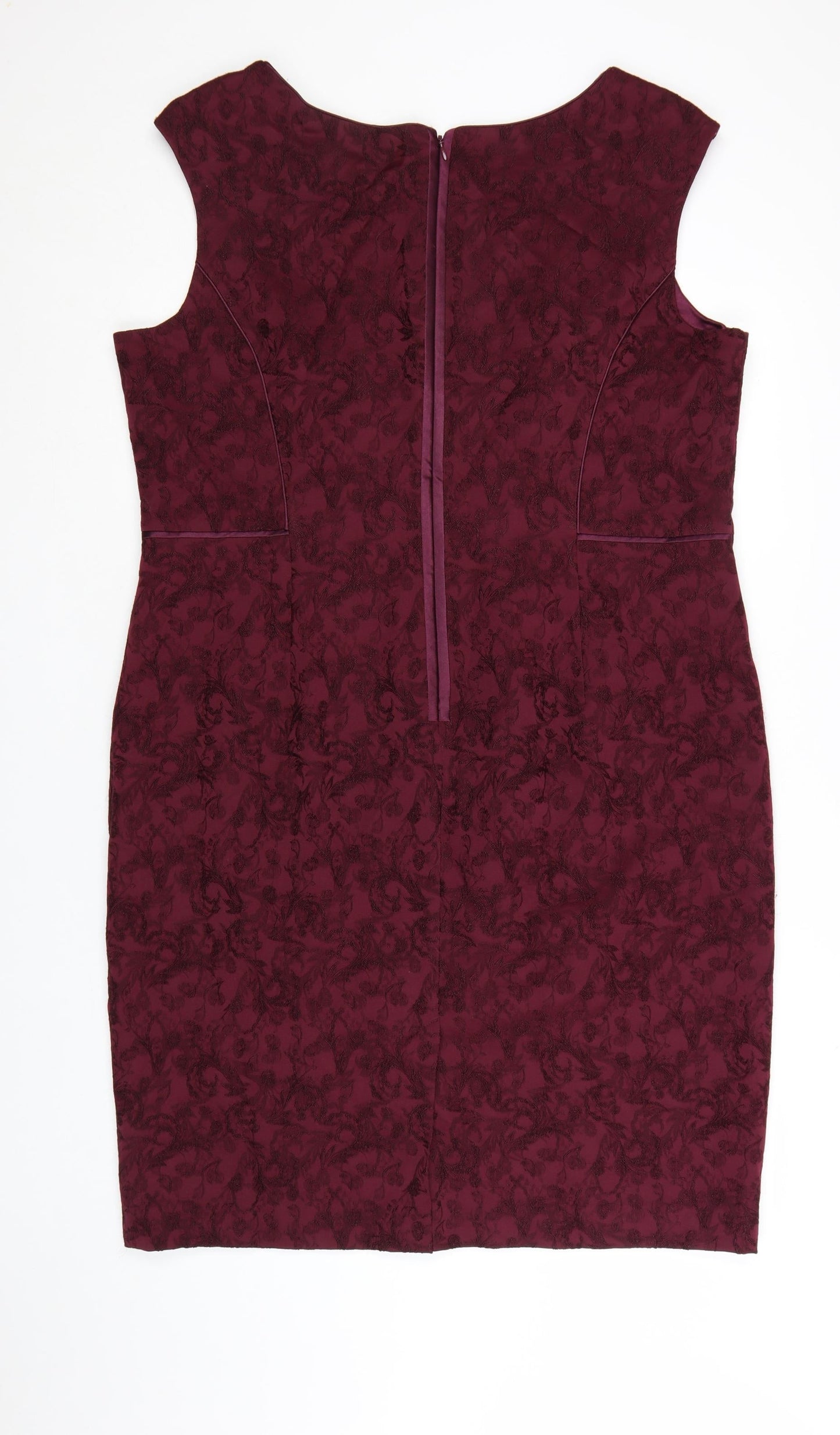 Jacques Vert Women Purple Sheath Knee Length Dress Size 20