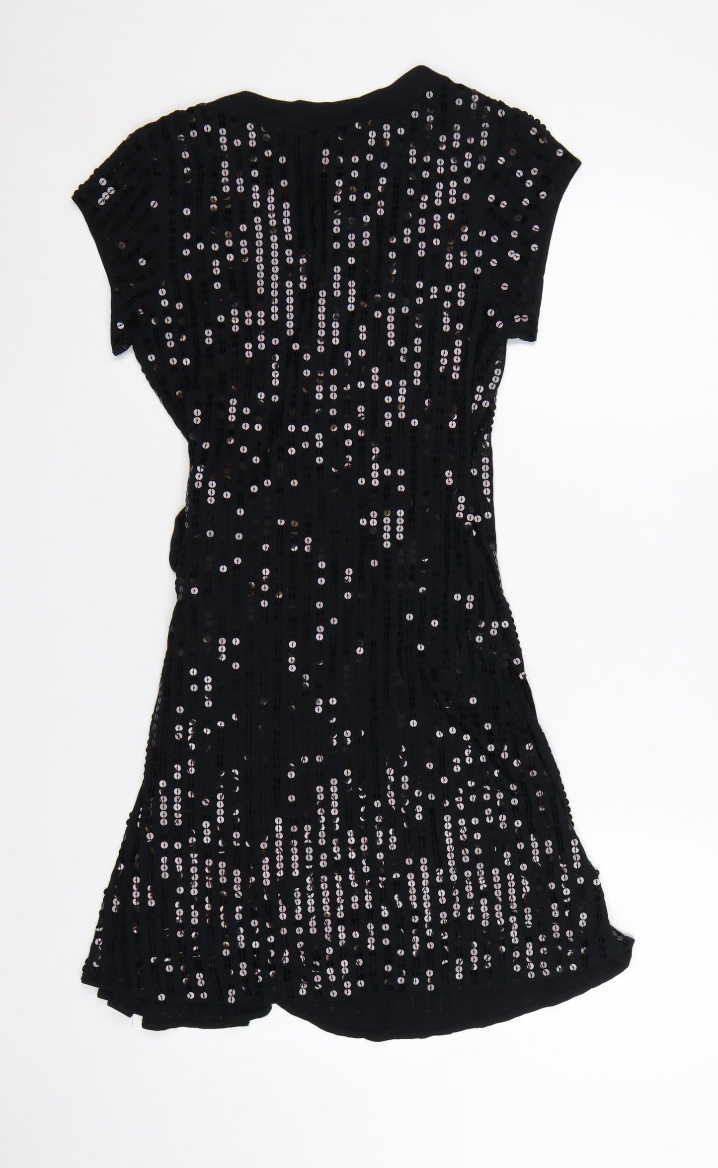 Jasper Conran Jeans Women’s Black Sequin Wrap Party Dress Size 12