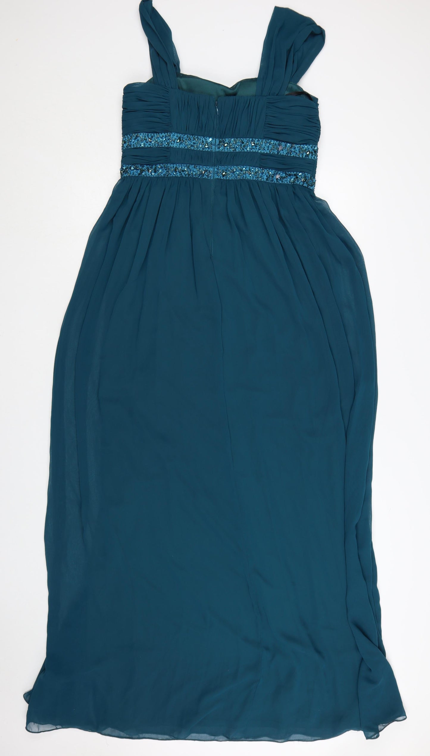 Decode 1.8 Women’s Blue Beaded Chiffon Long Formal Dress Size 10