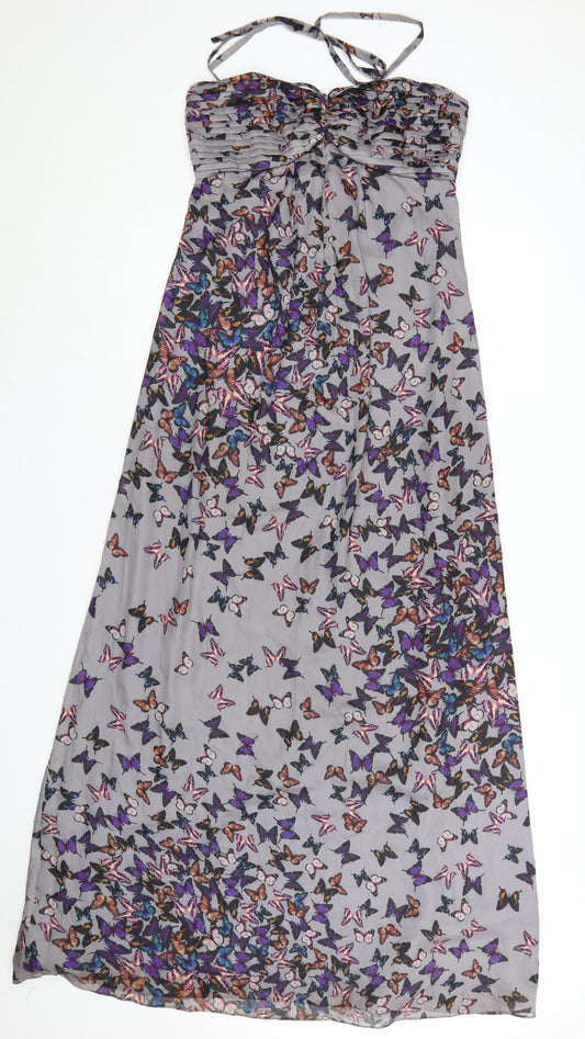 Ted Baker Women’s Grey Butterfly Maxi Halter Dress Size 8