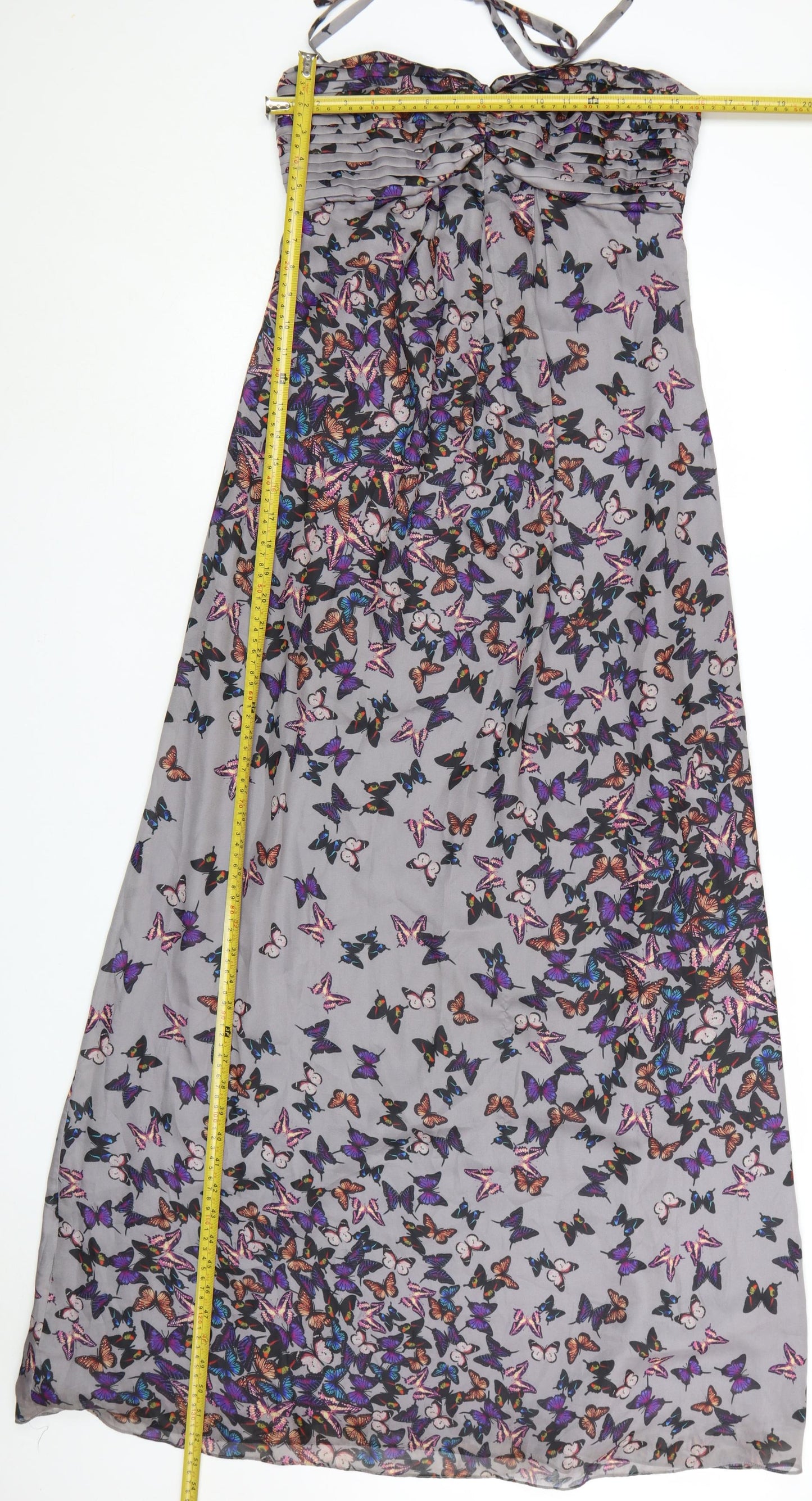 Ted Baker Women’s Grey Butterfly Maxi Halter Dress Size 8