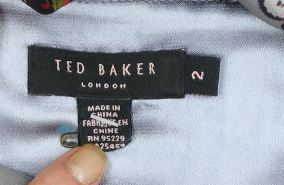 Ted Baker Women’s Grey Butterfly Maxi Halter Dress Size 8