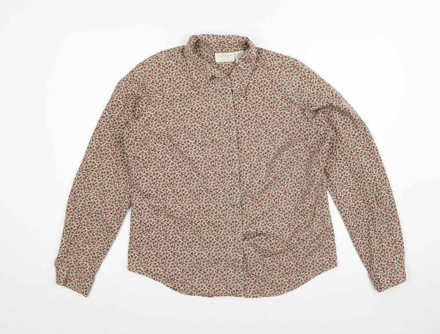 Liz Claiborne Women's Multicoloured Floral Long Sleeve Button-Up Shirt Size L