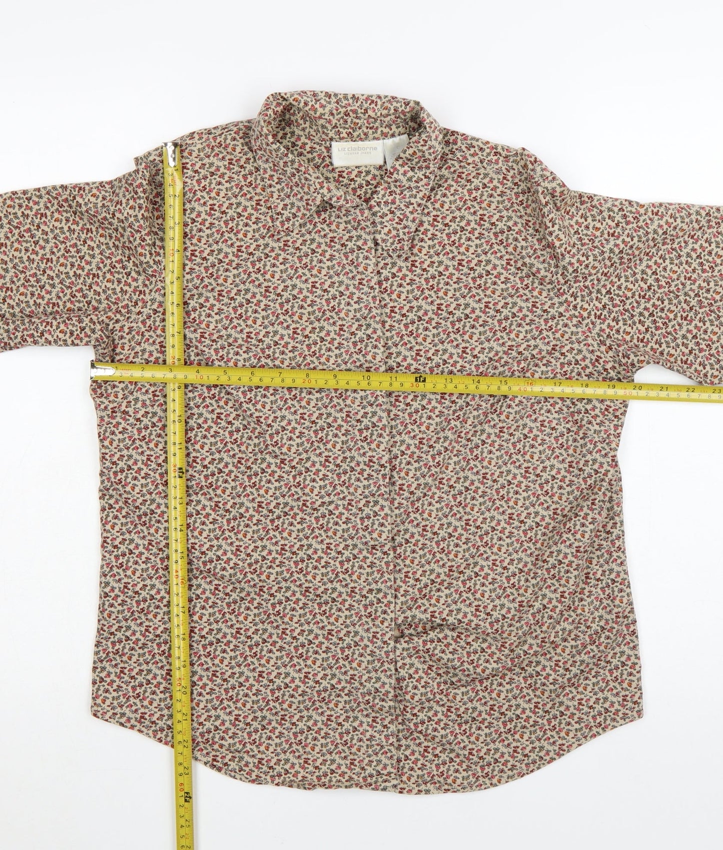 Liz Claiborne Women's Multicoloured Floral Long Sleeve Button-Up Shirt Size L