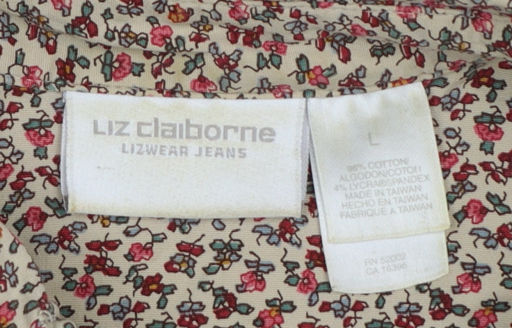 Liz Claiborne Women's Multicoloured Floral Long Sleeve Button-Up Shirt Size L