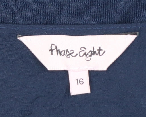 Phase Eight Women's Blue Long Sleeve Tunic Blouse Size 16