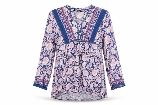Crew Clothing Women Blue Floral Bohemian Short Dress Size 8