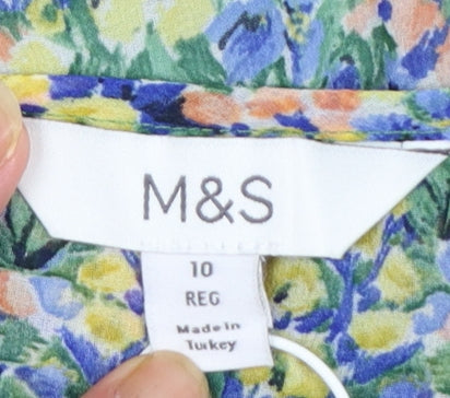 Marks and Spencer Women’s Multicoloured Floral A-Line Knee Length Dress Size 10