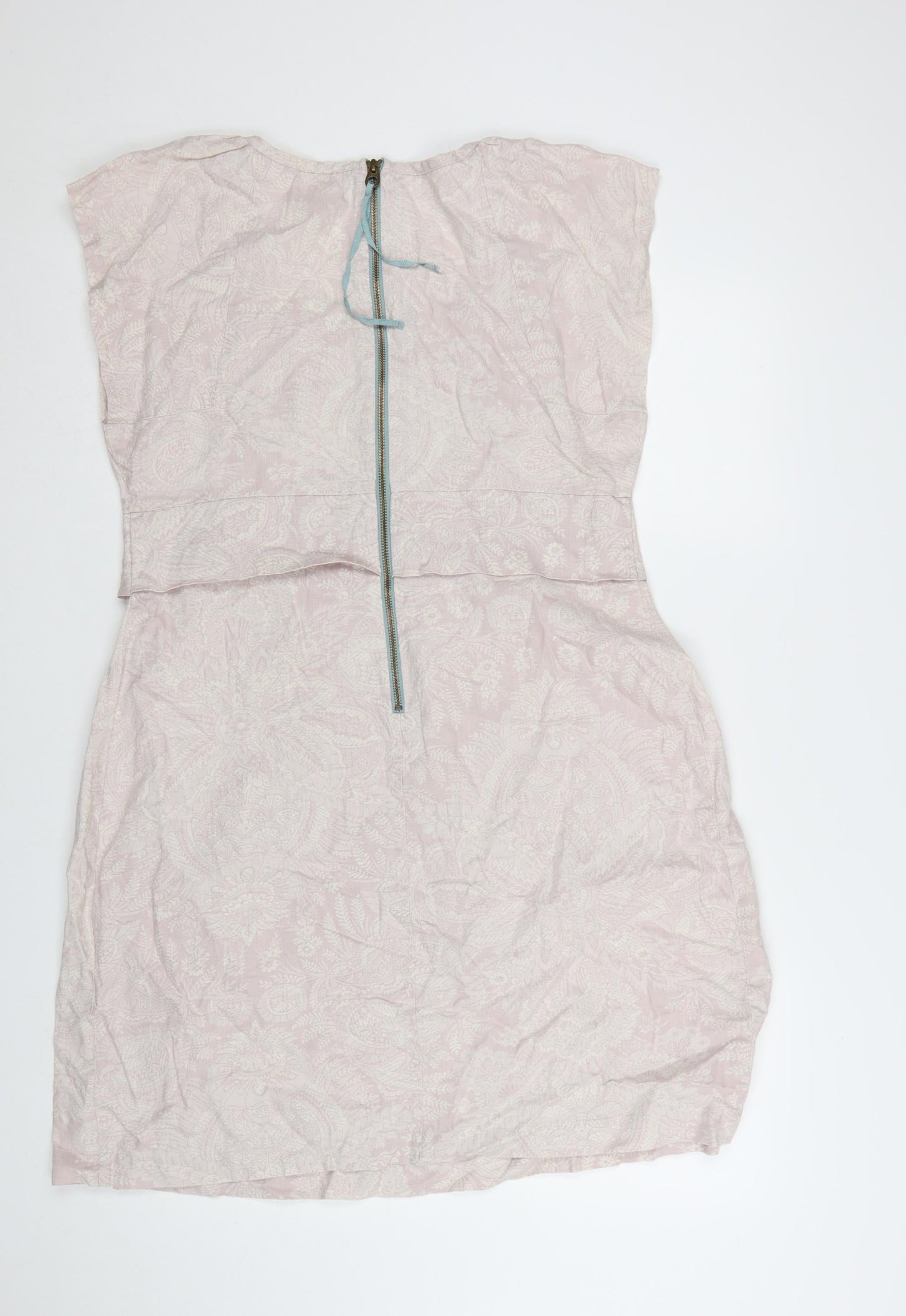 Tom Joule Women’s Pink Floral Shift Dress Size 14 Zip Casual Classic Style