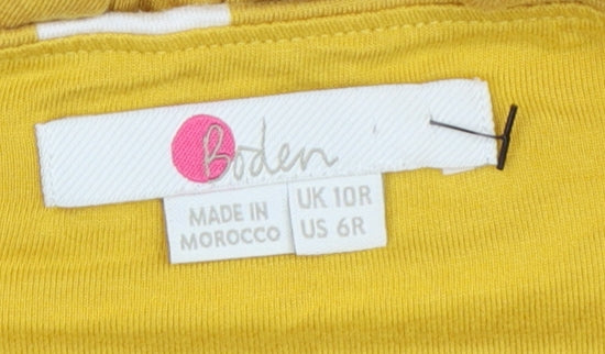 Boden Women Yellow Polka Dot Wrap Halter Dress Size 10