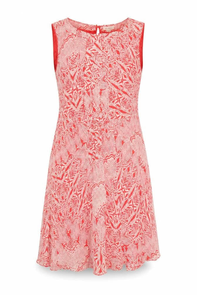 Monsoon Women Pink Geometric A-Line Knee Length Dress Size 18
