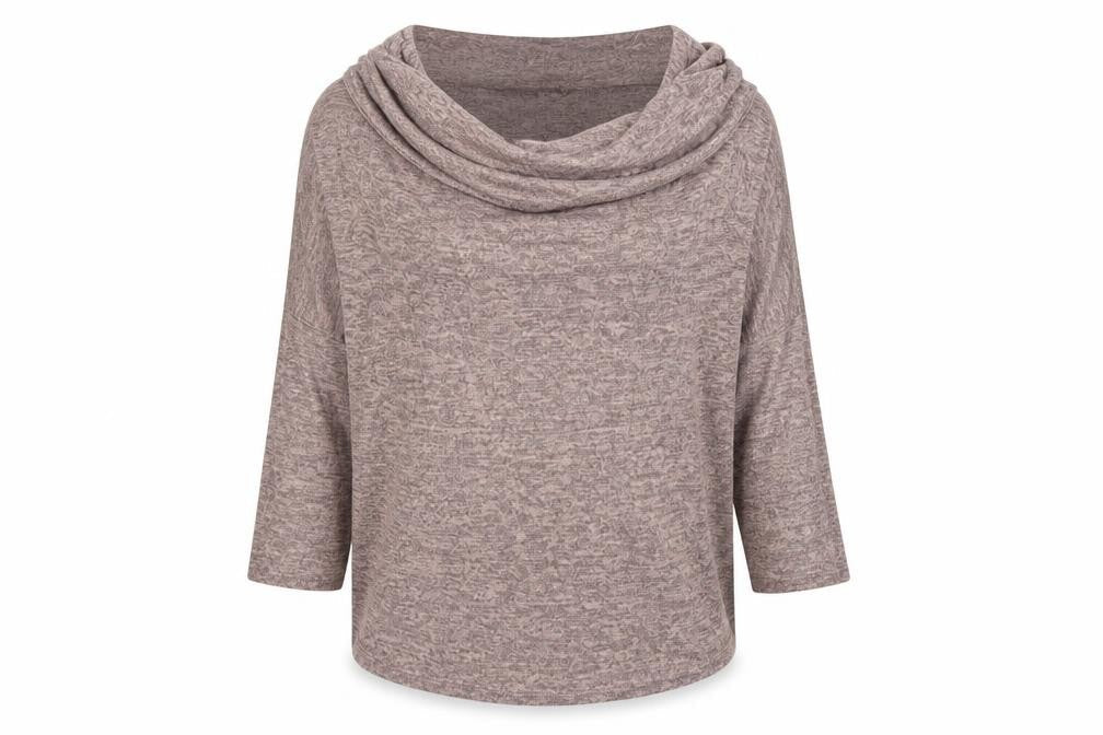 Simply Be Women’s Brown Cowl Neck Knit Jumper Size 32 Relaxed Fit
