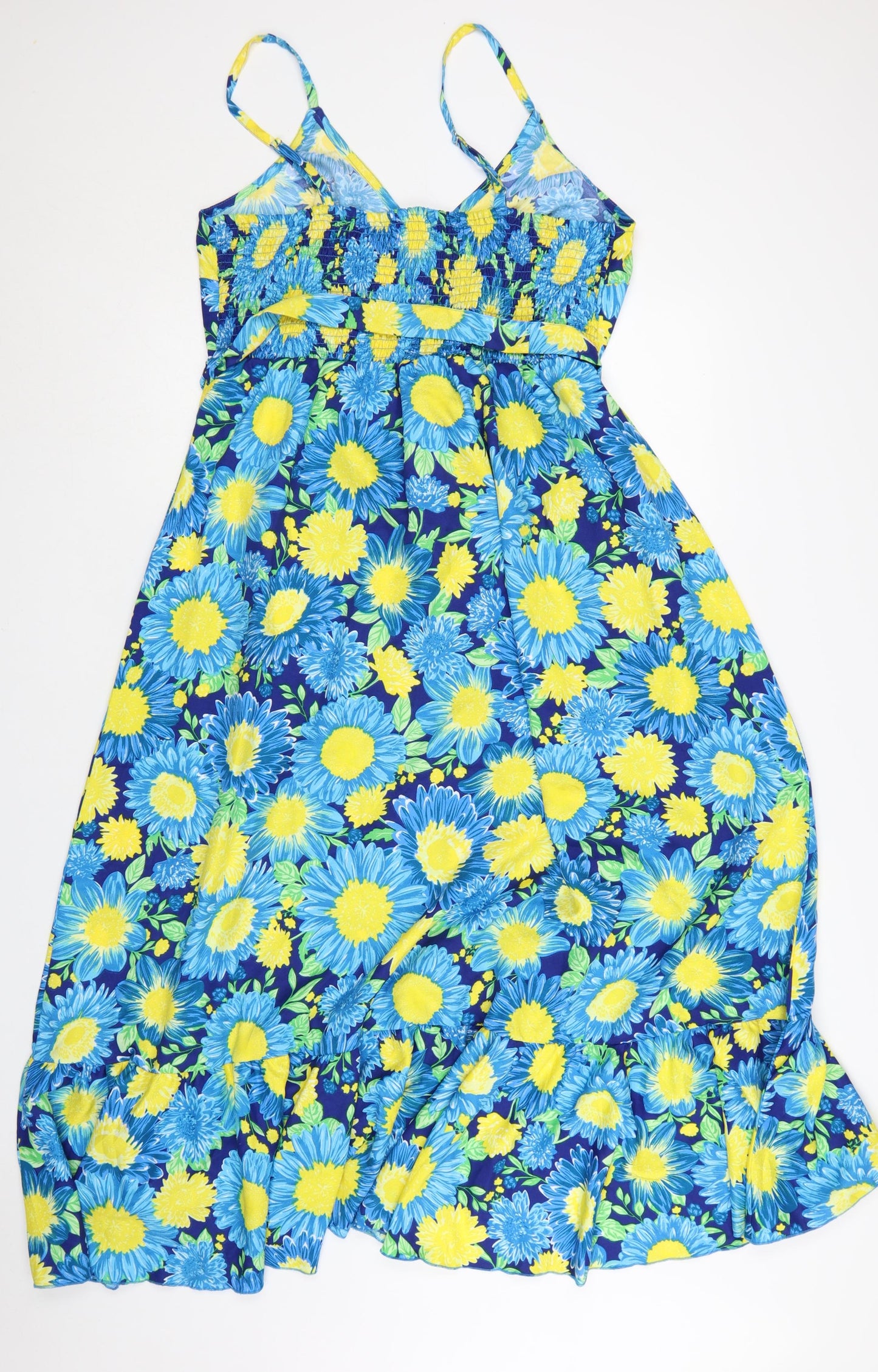 Yours Women's Blue Floral Midi Fit & Flare Dress Size 18