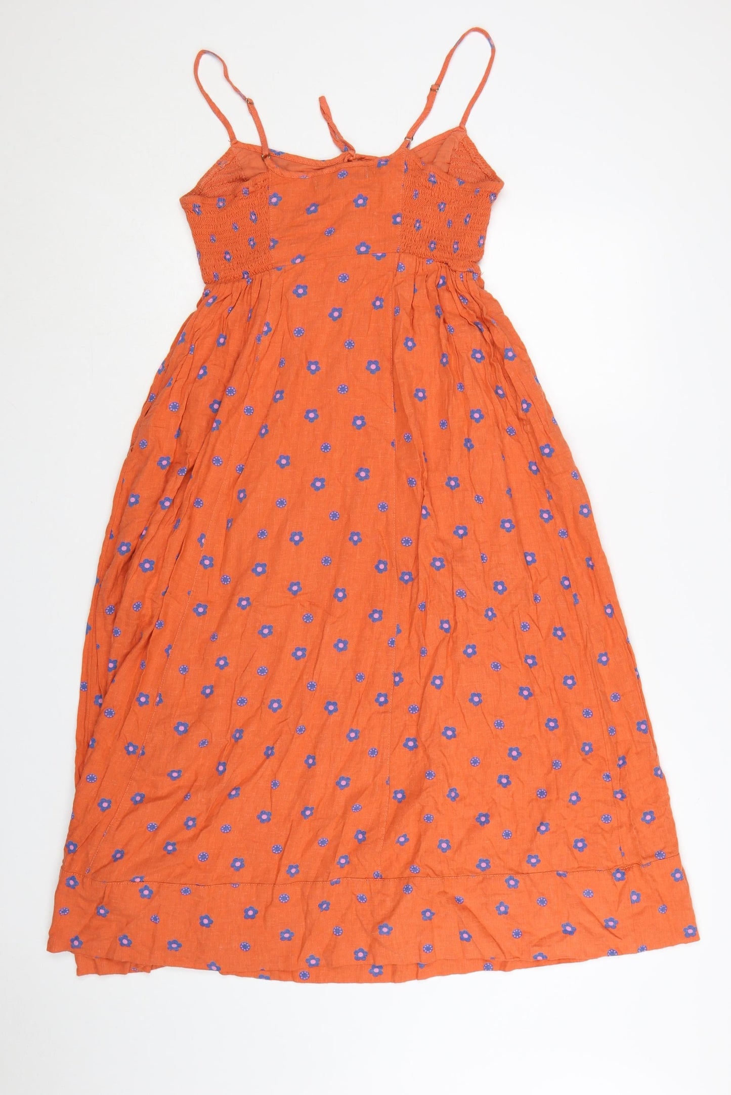 Urban Outfitters Women Orange Floral Midi Slip Dress Size S