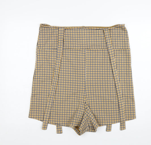 ASOS Women’s Multicoloured Check Paperbag Shorts Size 14