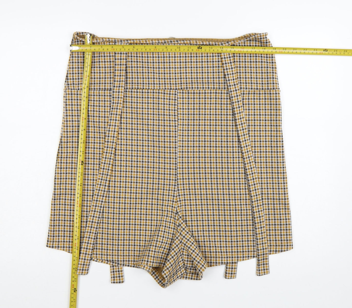 ASOS Women’s Multicoloured Check Paperbag Shorts Size 14