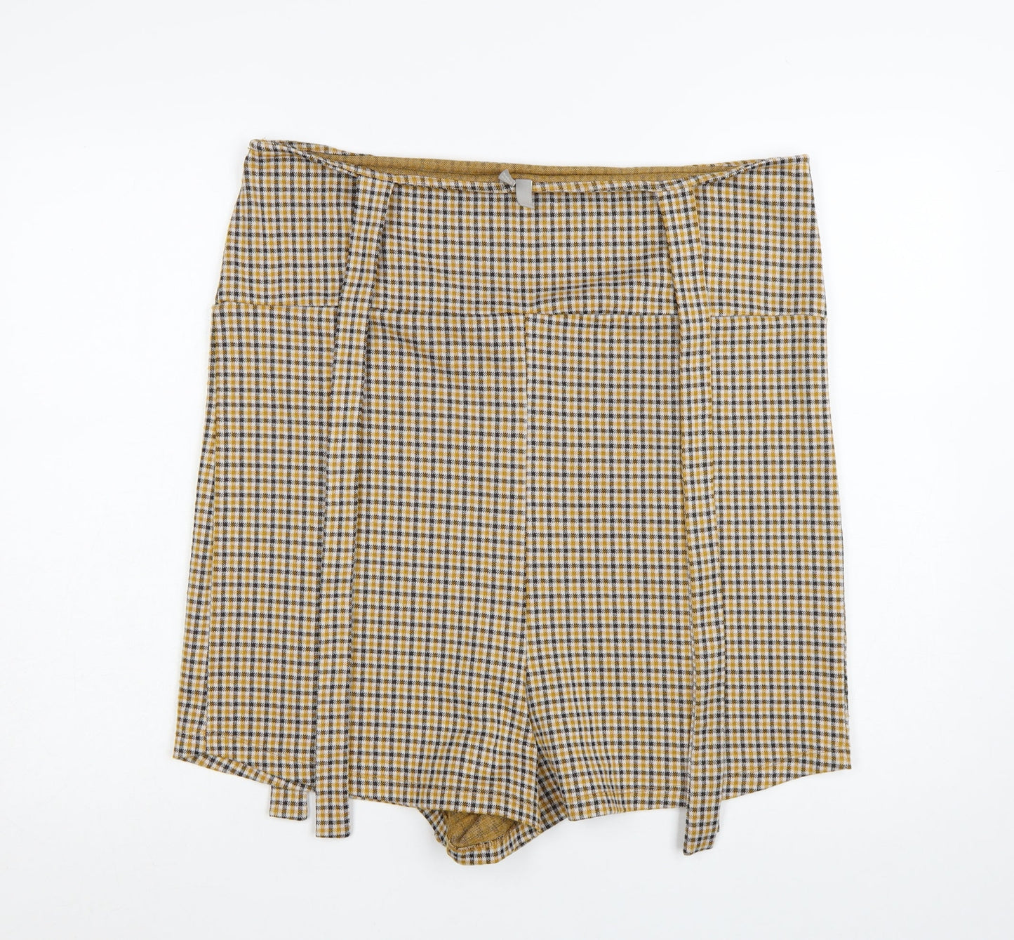 ASOS Women’s Multicoloured Check Paperbag Shorts Size 14