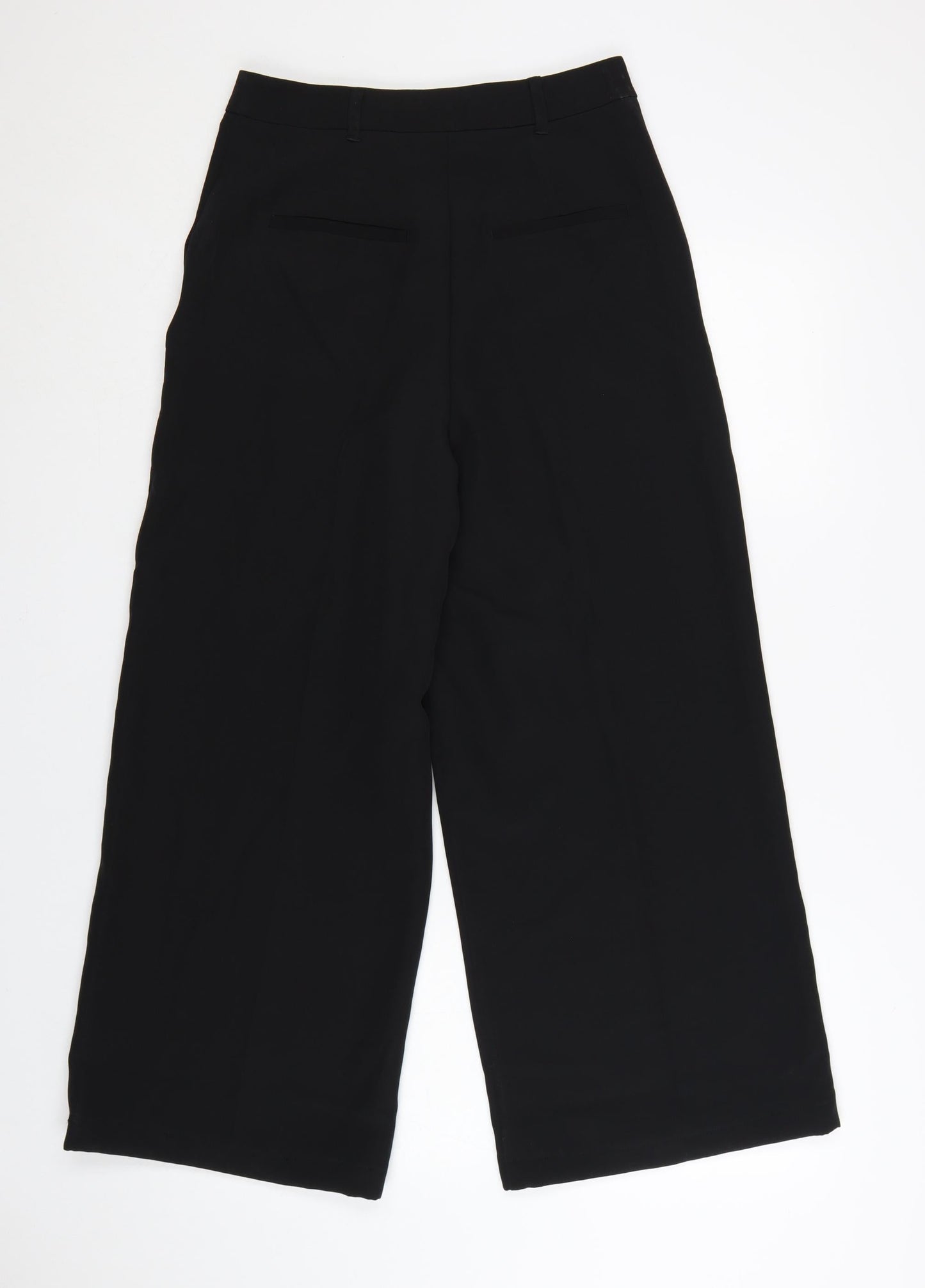 New Look Petite Women’s Black Wide-Leg Trousers UK 10 Polyester Blend