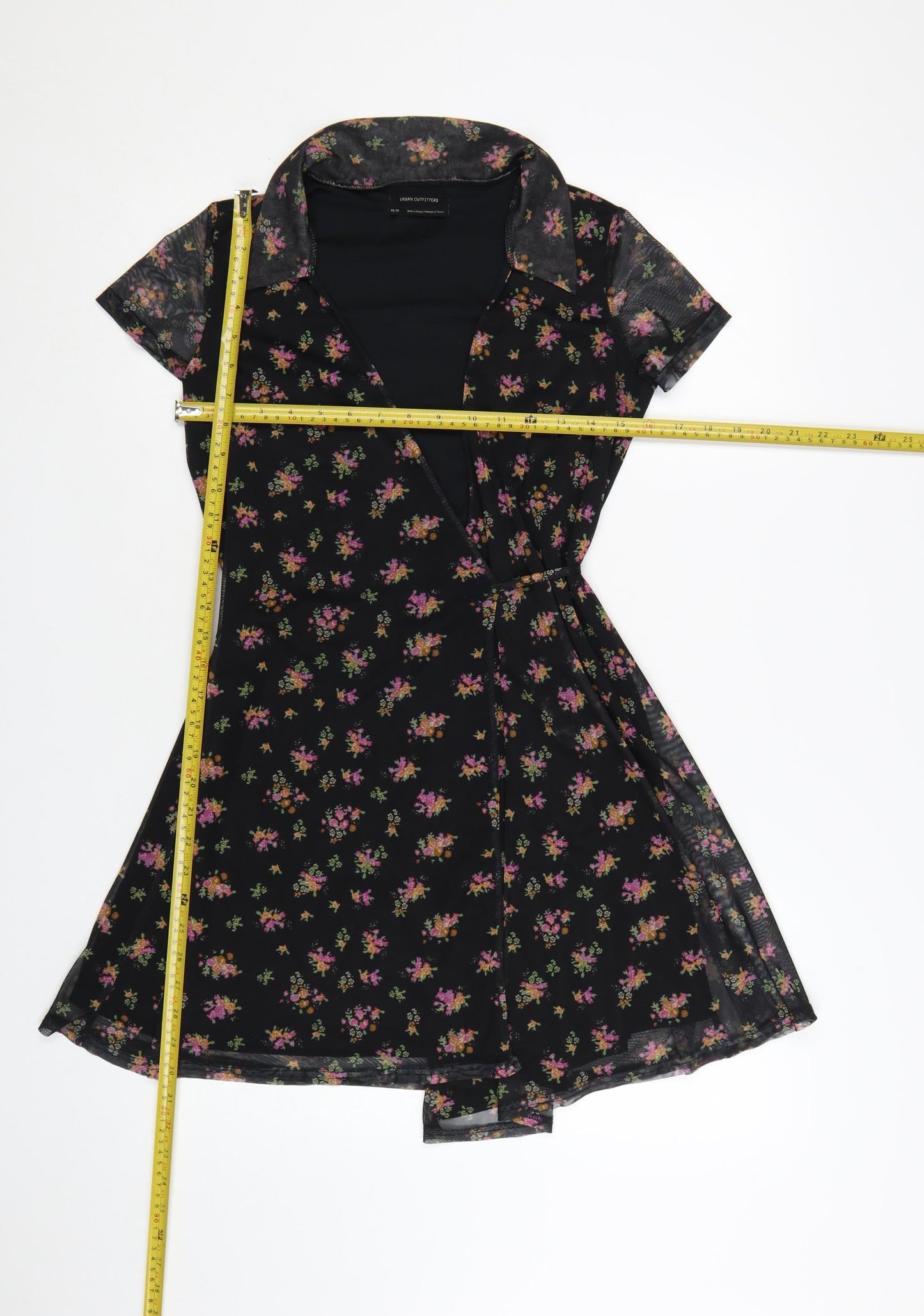 Urban Outfitters Women’s Black Floral Wrap Dress XS