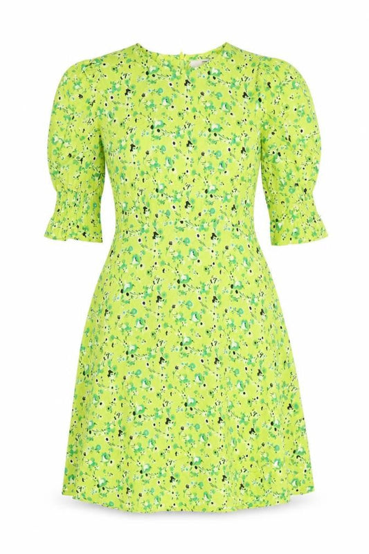 Next Women’s Green Floral Short Dress Size 8 A-Line Viscose