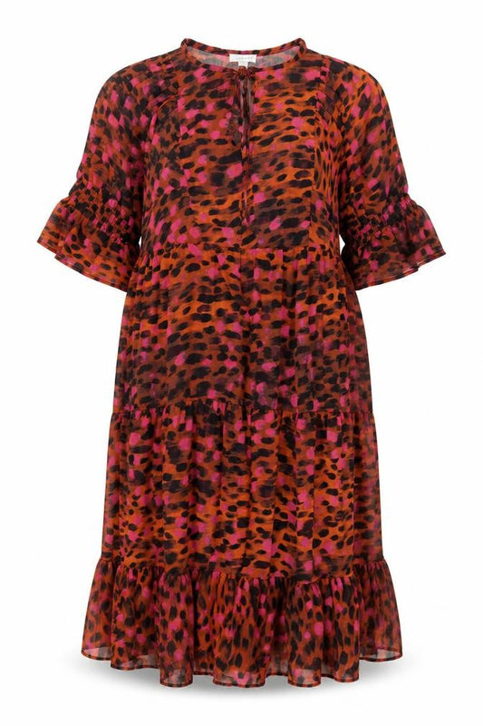Topshop Women’s Multicoloured Animal Print A-Line Petite Dress UK 14