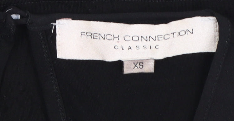 French Connection Women's Black XS Pleated Sleeveless Blouse