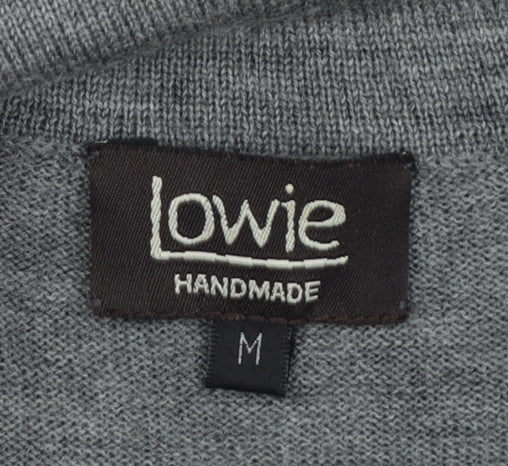 Lowie Women Grey Wool Knit Collared Fit & Flare Midi Dress M