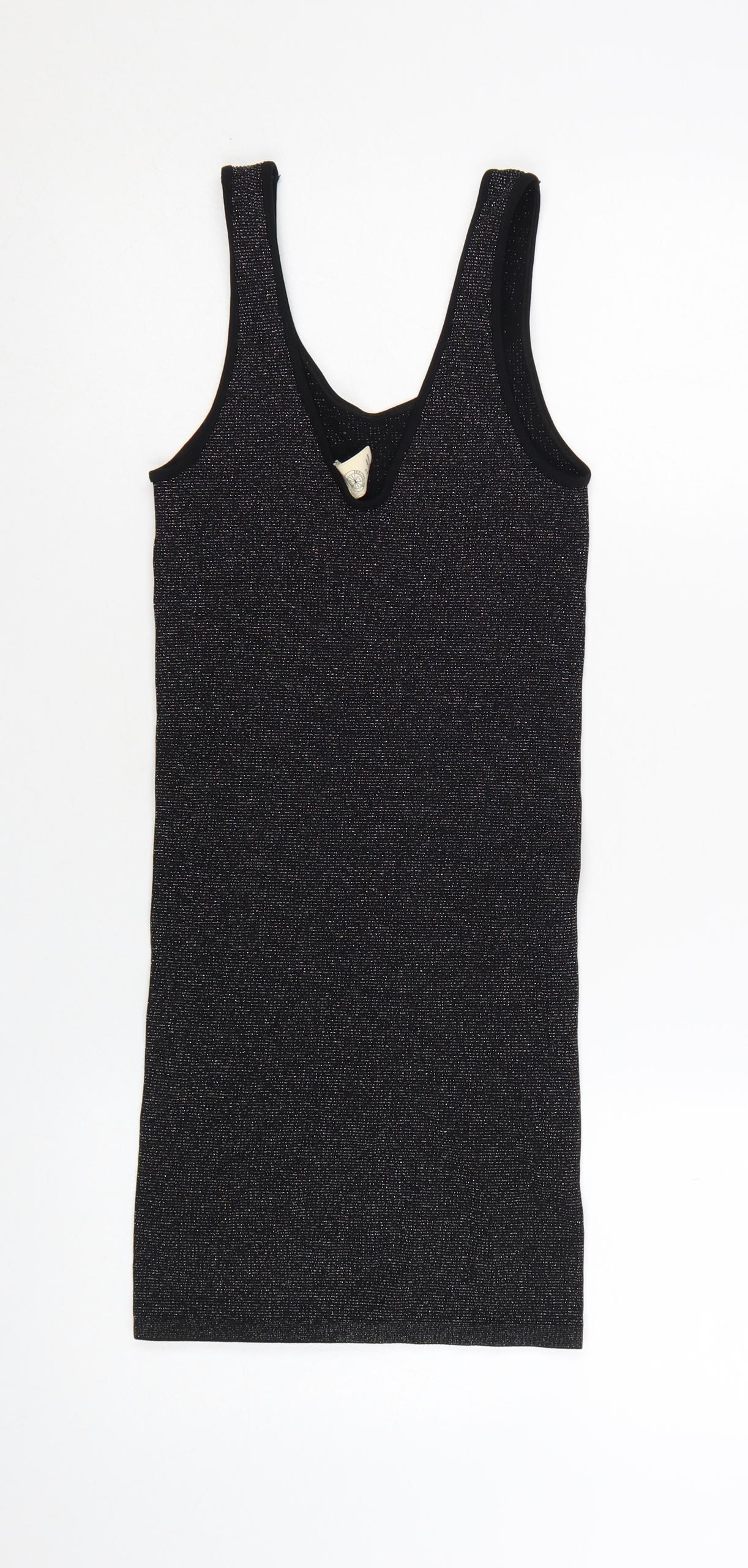 Urban Outfitters Women’s Black Glitter Bodycon Mini Dress Size S