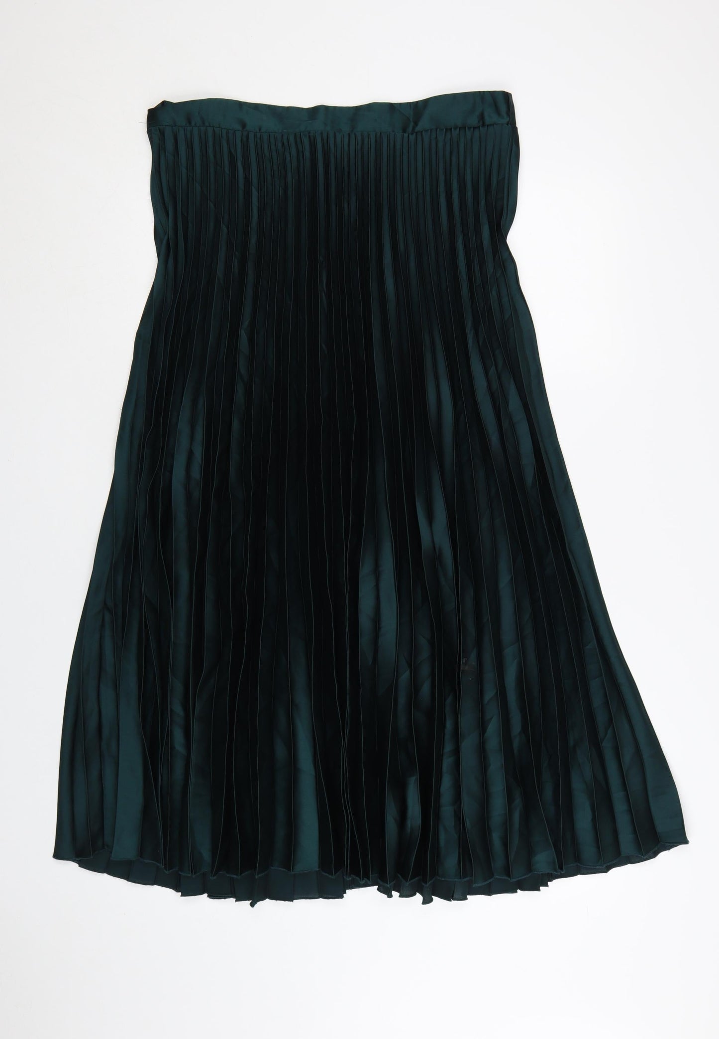 New Look Women's Green Pleated Midi Skirt Size 16