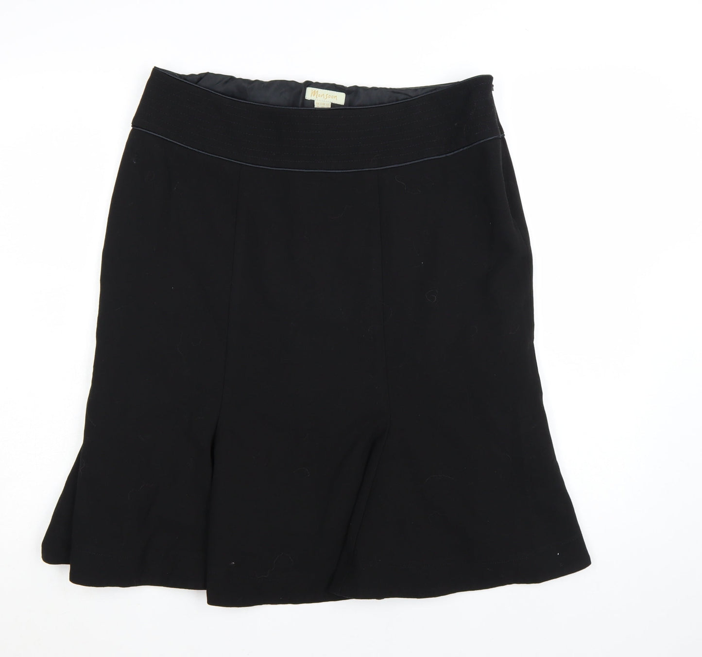 Monsoon Women Black Knee Length A-Line Skirt Size 16
