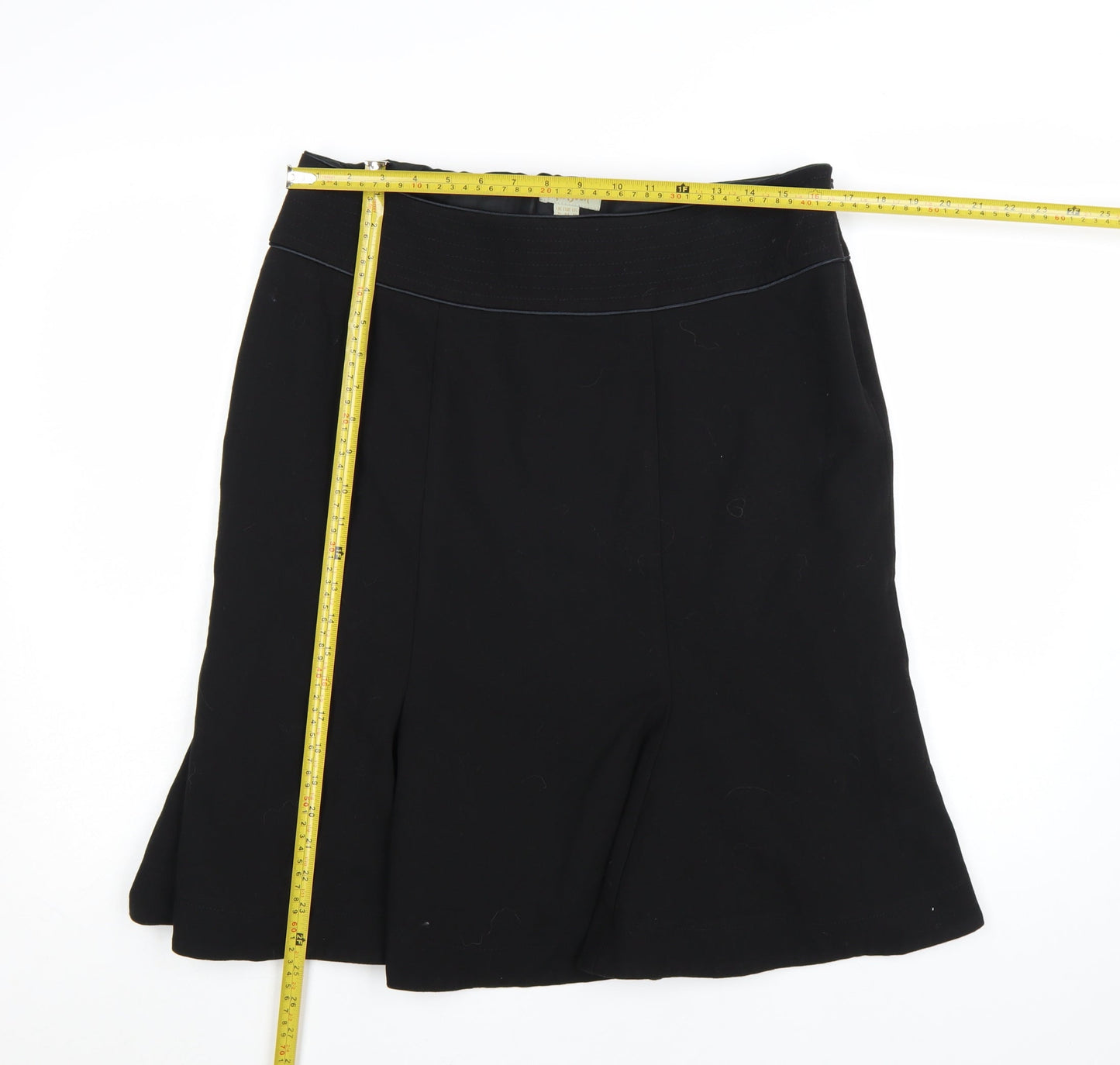 Monsoon Women Black Knee Length A-Line Skirt Size 16