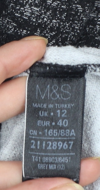 Marks and Spencer Women's Grey Knit Shift Dress Size 12