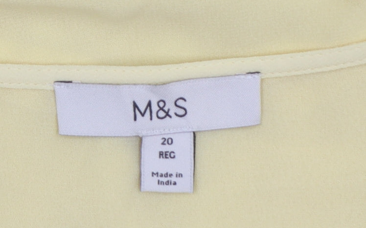 Marks and Spencer Women’s Yellow Chiffon Ruffle Blouse Size 20