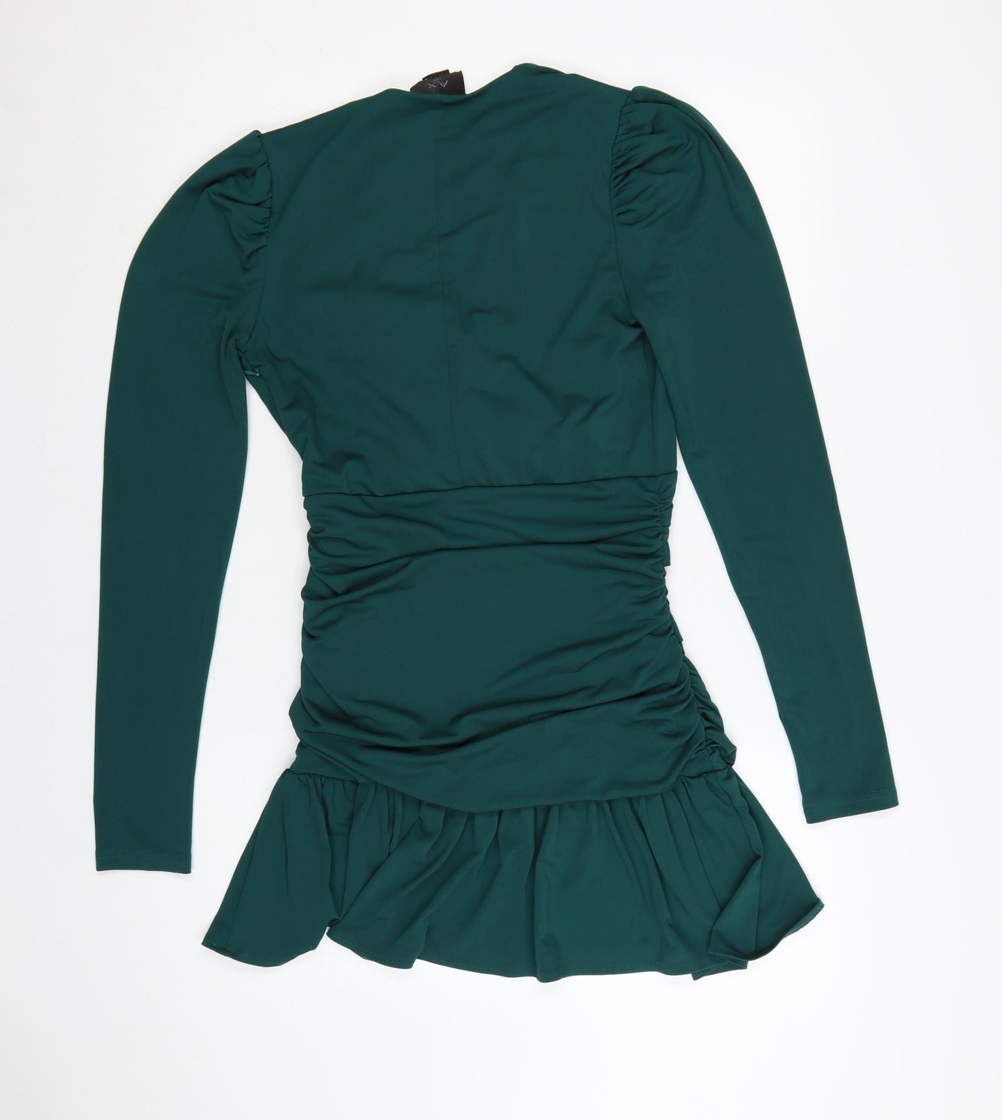 AX Paris Women Green Size 12 Wrap Ruffle Party Dress