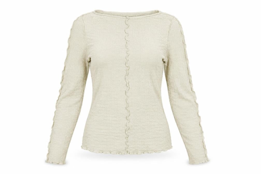 Marks & Spencer Women Beige Long Sleeve Basic Top Size 8 Regular